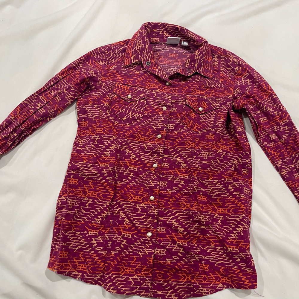 Cruel girl pearl snap long sleeve shirt